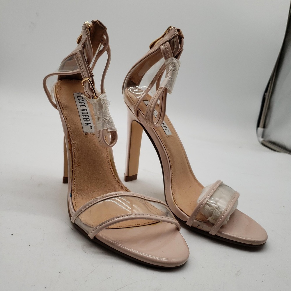 Cape‎ Robbin Shoes Womens Size 7 Pink Stiletto Sandals Ankle Strap SALIA-5